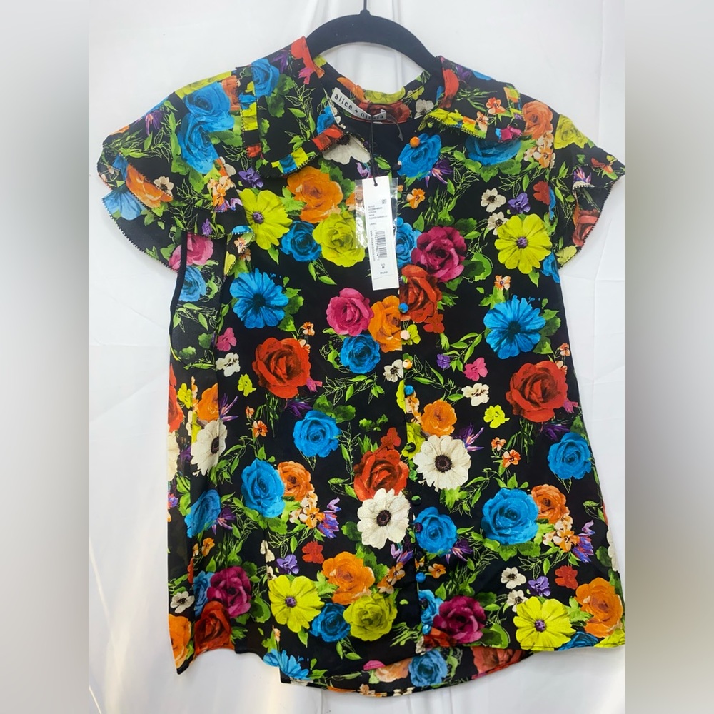 Martel flutter sleeve By Alice + Olivia